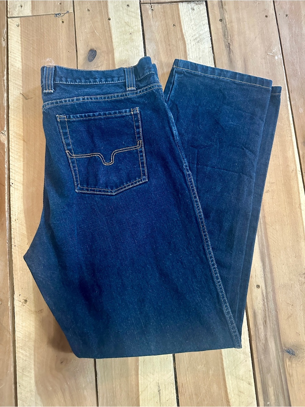 Kimes Ranch Men's Dark Blue Denim Relaxed Jeans